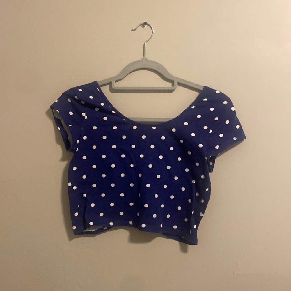 Polka-Dot Crop Top with Cute Bow